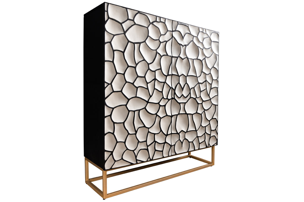 Highboard Elevation 120cm Mosaik schwarz weiß