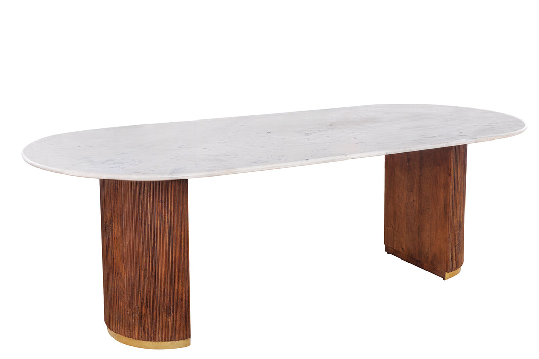 Esstisch Säntis 240cm Mango Marmor weiß