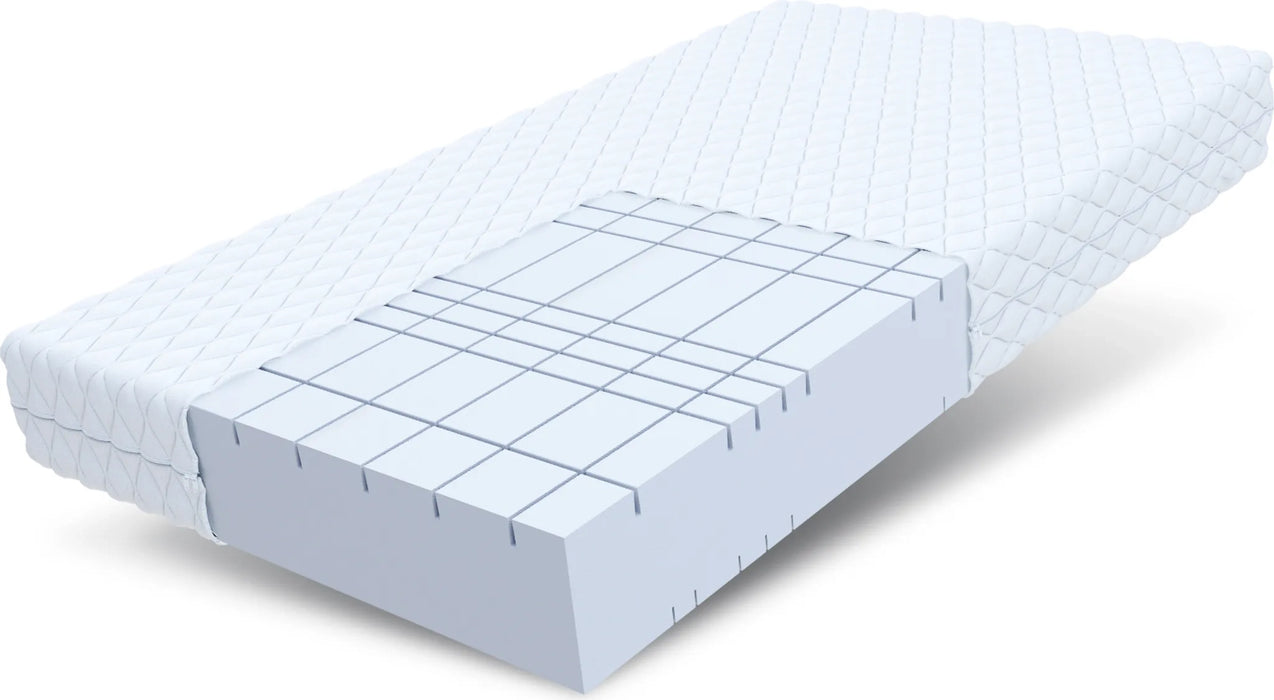 Matratze 140 x 200 cm, Kaltschaum und HR-Schaum, 7 Zonen, H4 Liegehaerte, ca. 24 cm Hoehe