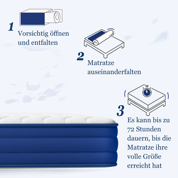 7-Zonen Taschenfederkernmatratze, H3 Haertegrad, ausgewogene Festigkeit, orthopaedisch und anti-allergisch (7)