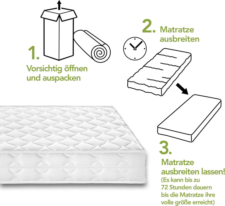 Ergonomische 7-Zonen Kaltschaum-Matratze, 180 x 200 cm, 16 cm Hoehe, H2 und H3 Liegehaerte, Ergo Flex Duo, Wendematratze (5)
