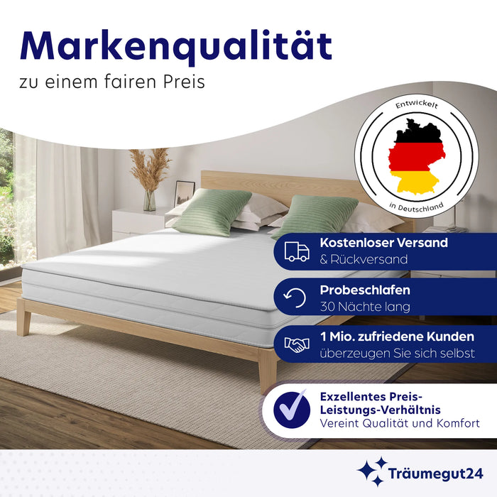 Ergonomische 7-Zonen Kaltschaummatratze, 16 cm, 140 x 200 cm, H4 Haertegrad, Traeumegut24 (8)
