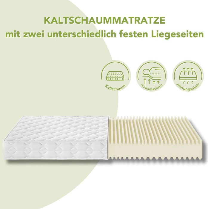 Ergonomische 7-Zonen Kaltschaum-Matratze, 180 x 200 cm, 16 cm Hoehe, H2 und H3 Liegehaerte, Ergo Flex Duo, Wendematratze (3)