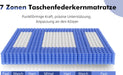 Taschenfederkernmatratze mit H3/H4 Haertegrad, 7 Zonen, Rollmatratze mit Komfortschaum und 10 Schichten (2)