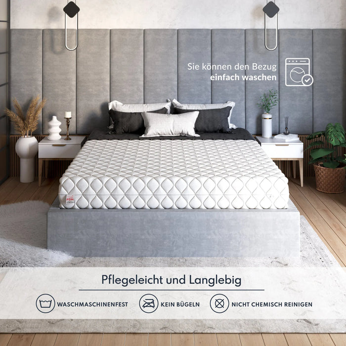Orthopaedische 160 x 200 cm Matratze aus Kaltschaum und HR-Schaum mit viskoelastischem Memory-Schaum, H4 Liegehaerte, ca. 29 cm Hoehe, atmungsaktive, waschbare Bezug, allergikergeeignet (5)