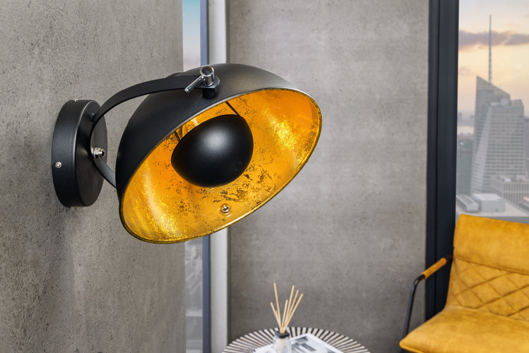 Wandleuchte Cam Set 40cm schwarz gold