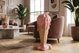 Bistro-Bartisch Eis Creme 75cm mit gehärtetem Glas rosa beige - Bild 2