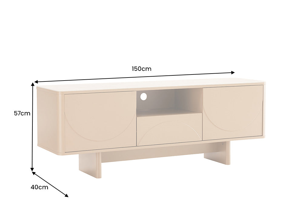 TV Board Abstry 150cm 3D natur mit Travertinmarmor Keramikplatte - Bild 10