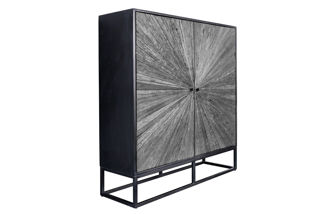 Highboard Barcelona 120cm Mangoholz und graues Teakholz