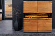 Highboard Pure Akazie 120cm Akazie Timber Naturkante mit LED Licht - Bild 3