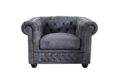 Sessel Chesterfield grau Antik Look