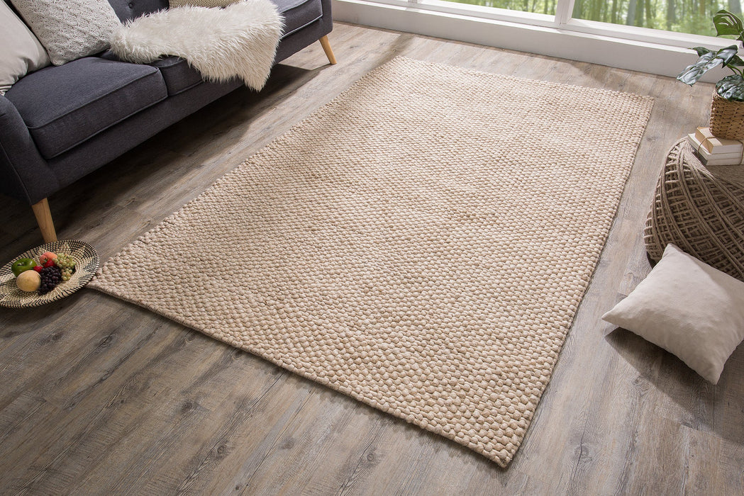 Teppich Wolle 240x160cm Beige