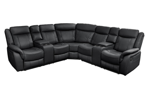 Kinosessel HOLLYWOD 5-Sitzer Kunstleder schwarz