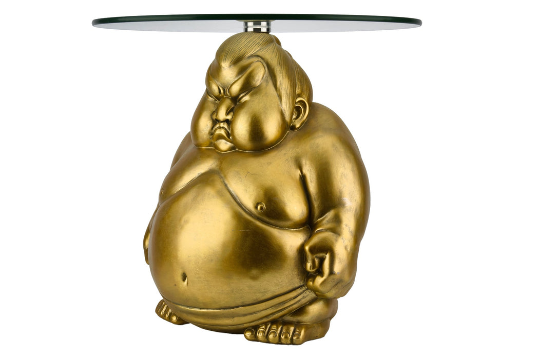 Couchtisch SUMO 55cm rund Glas gold - Bild 3