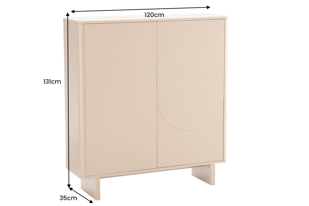 Highboard Abstry 130cm 3D natur mit Keramikplatte aus Travertinmarmor - Bild 10