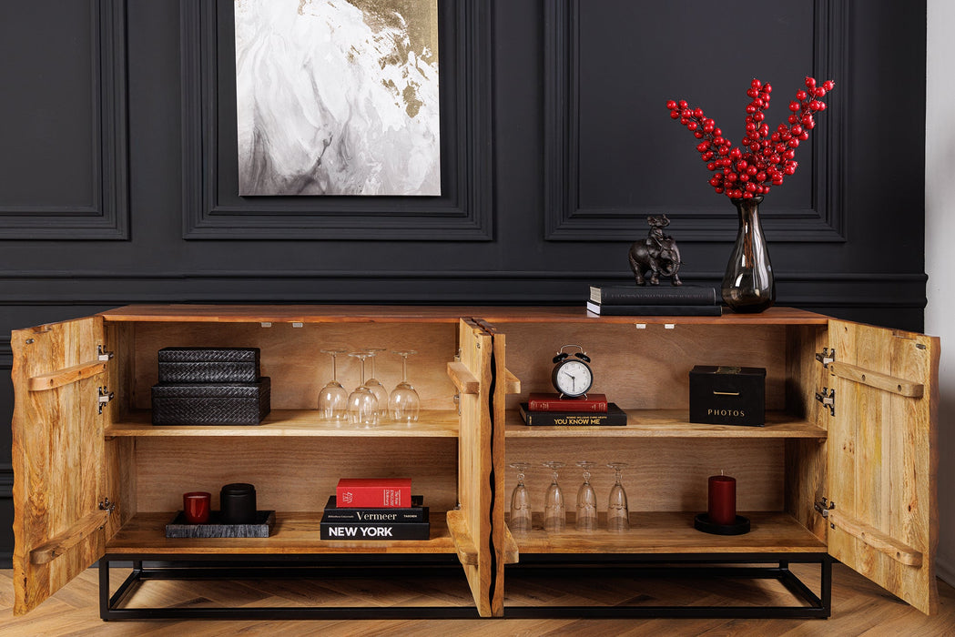 Sideboard Vulcan 177cm Mosaik schwarz braun
