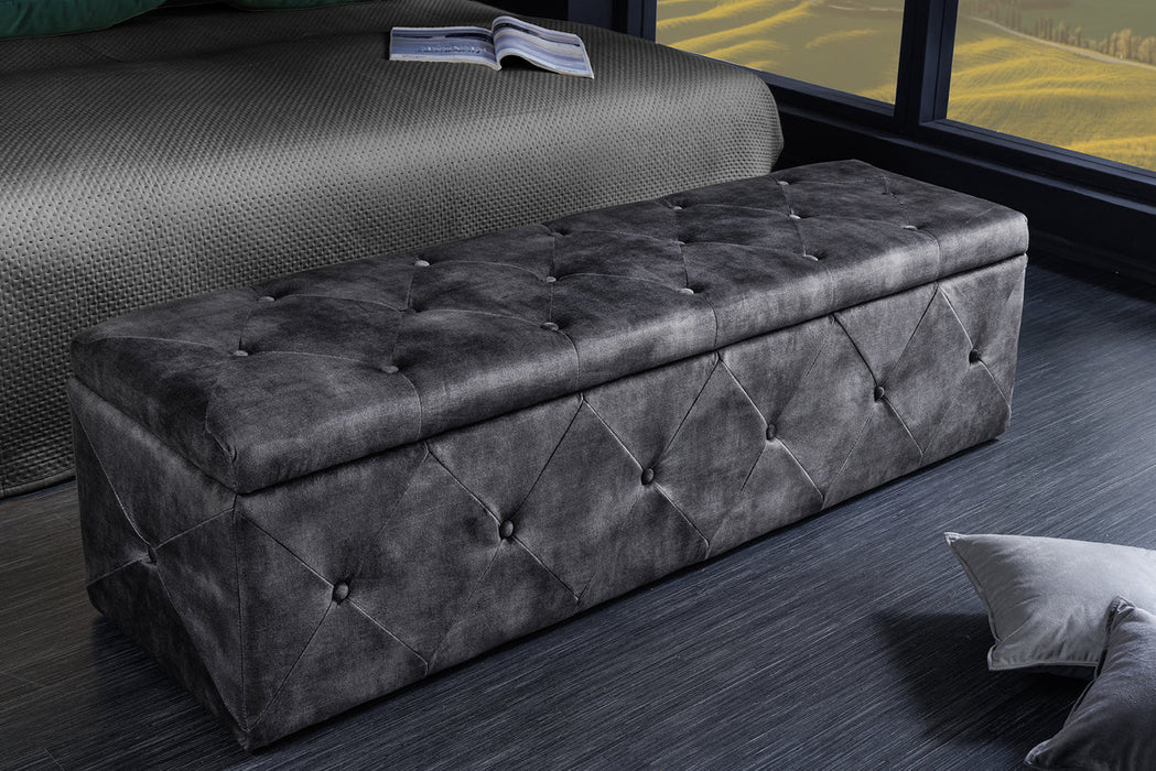 Bank Extravagancia 140 cm Mikrofaser antikgrau