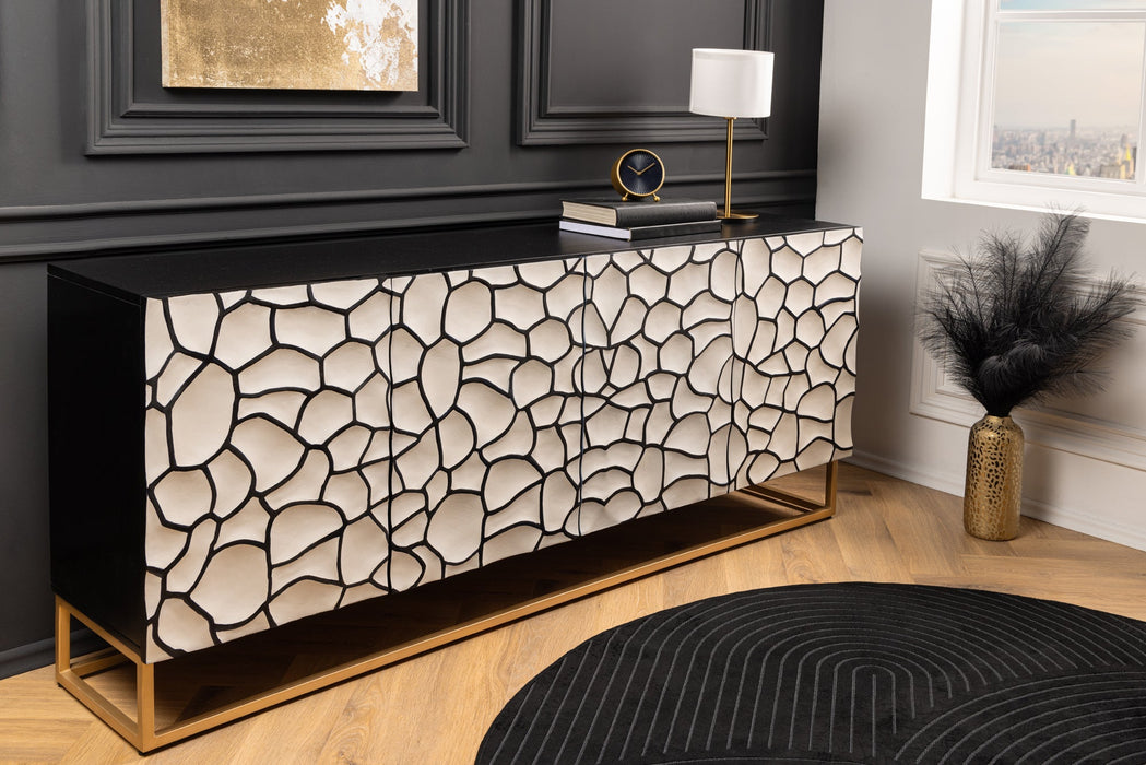 Sideboard Vulcan 177cm Mosaik schwarz weiß