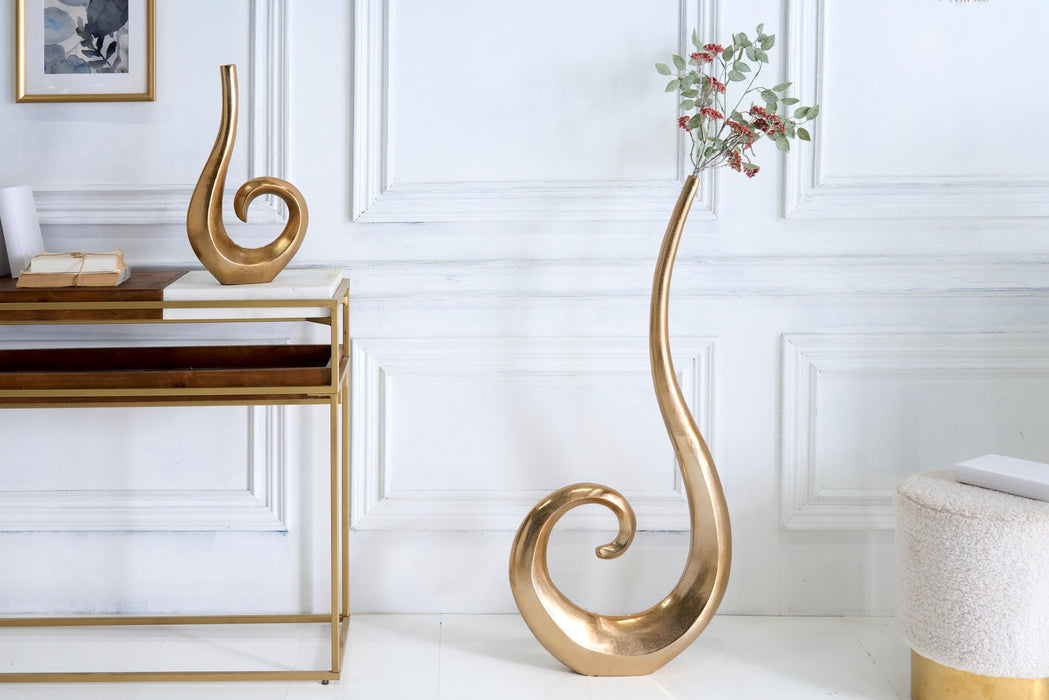 Vase WAVE XL 106cm gold aluminium