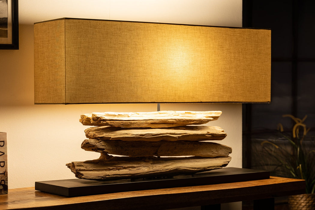 Tischleuchte aus Treibholz Stacks natur