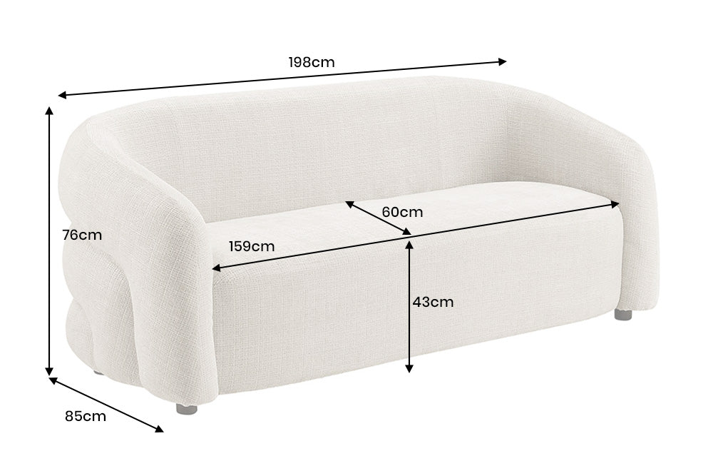 Sofa Vogt 200cm 3-Sitzer Chenille grau - Bild 4
