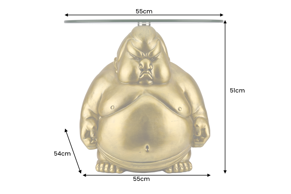 Couchtisch SUMO 55cm rund Glas gold - Bild 7