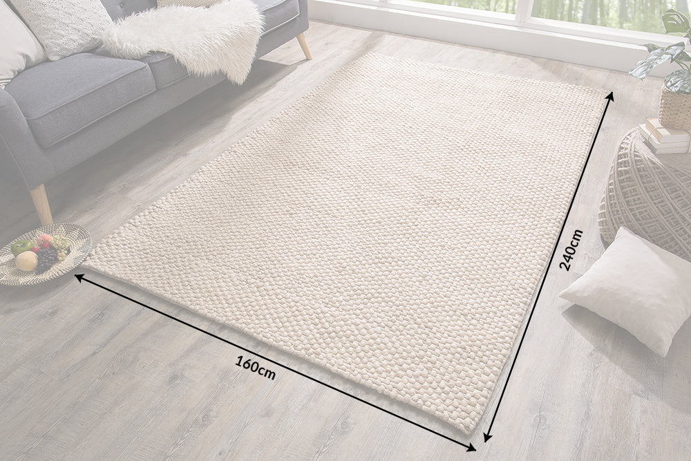 Teppich Wolle 240x160cm Beige