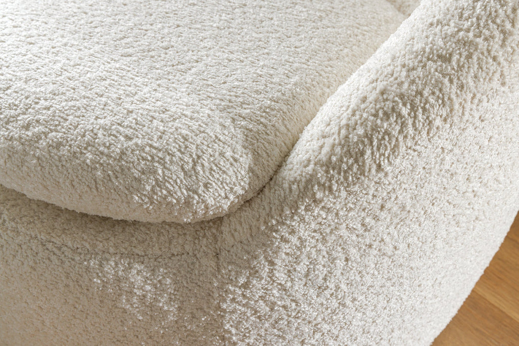Armchair Atlantis 360° rotatable bouclé white