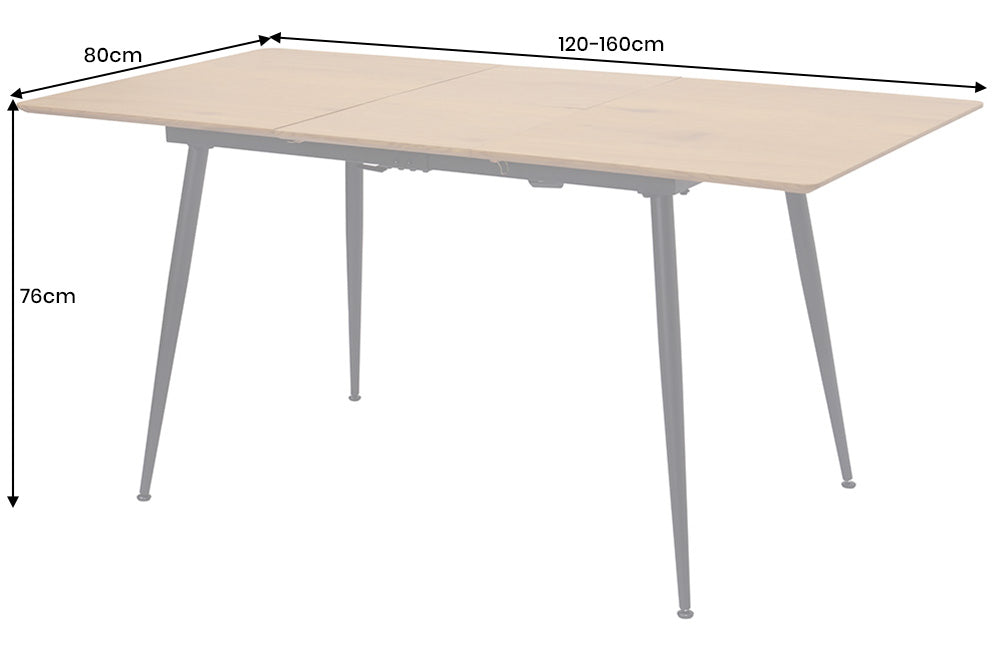 Esstisch Suite 120-160cm ausziehbar natur Ungezähmte Eiche Holzoptik - Bild 9