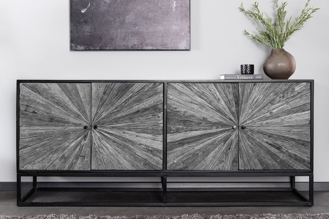 Sideboard Barcelona 180cm Mangoholz und graues Teakholz