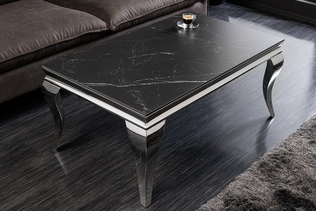 Coffee table Barock 100cm chrome sintered stone