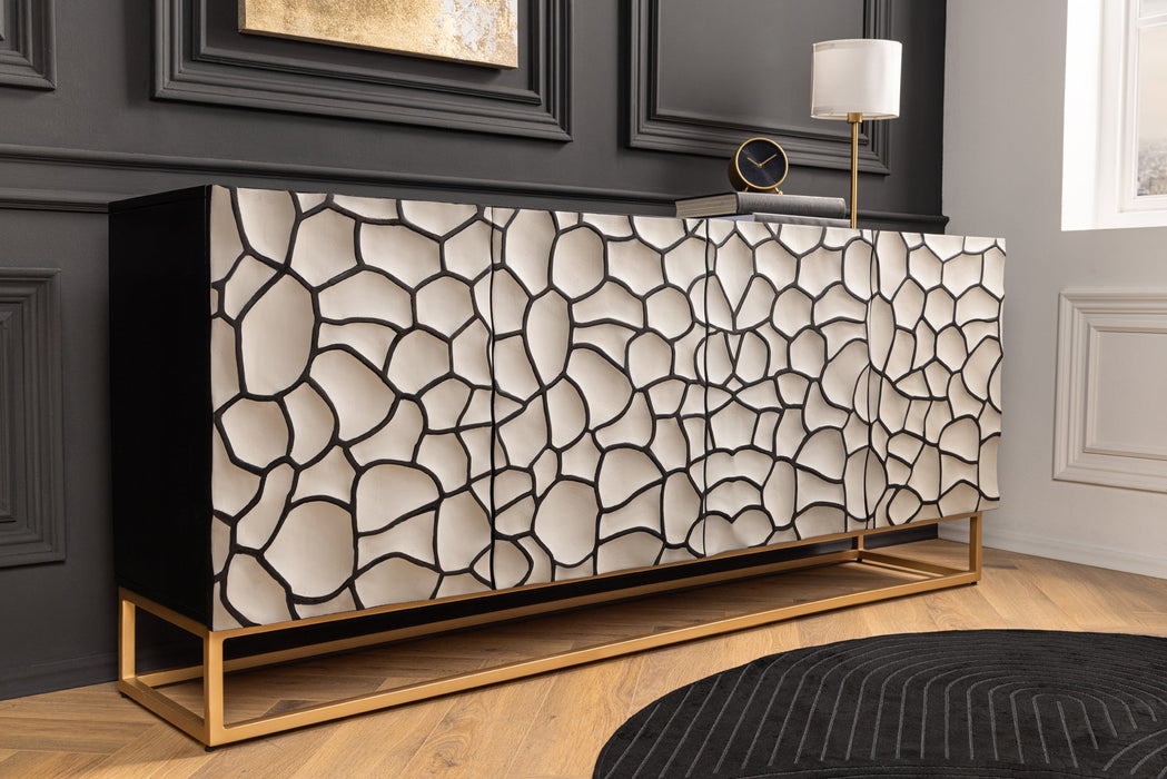 Sideboard Vulcan 177cm Mosaik schwarz weiß
