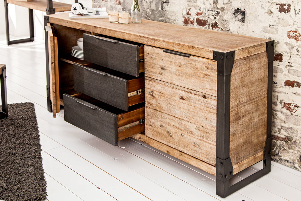 Sideboard Mill 180cm Akazie teakgrau