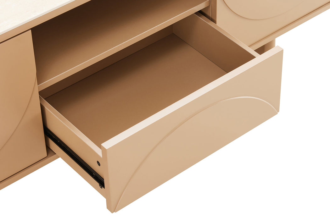 TV Board Abstry 150cm 3D natur mit Travertinmarmor Keramikplatte - Bild 6