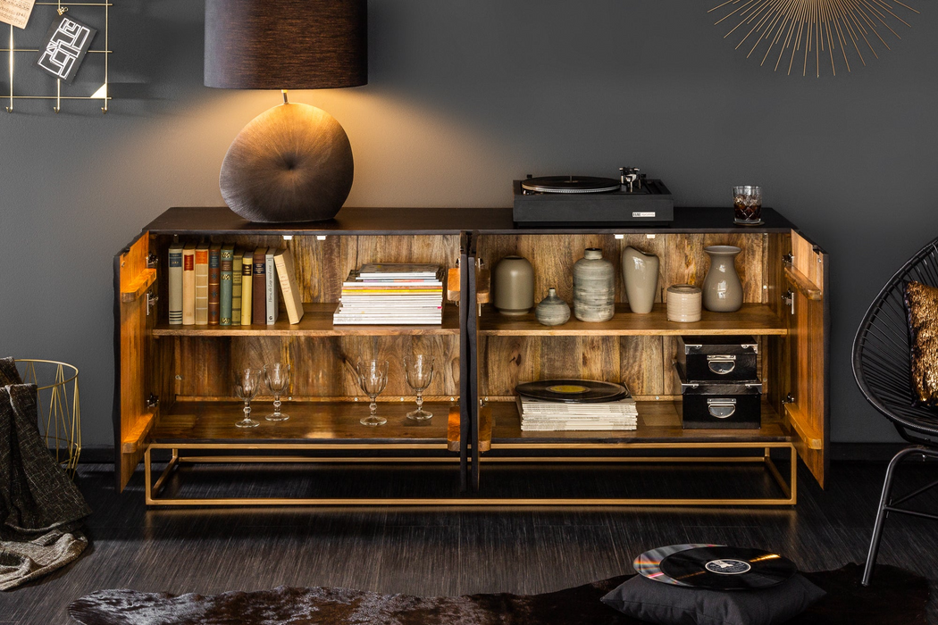 Sideboard Val Ferret 177cm Mango schwarz
