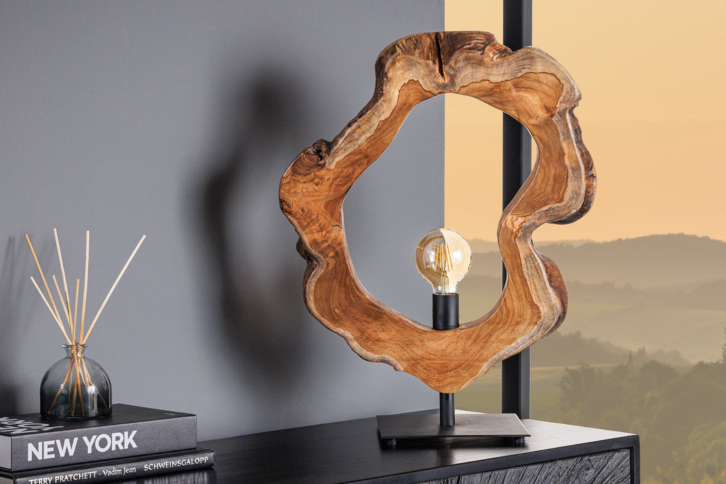 Tischleuchte Eco Art ARTWORK 55cm Teakholz natur
