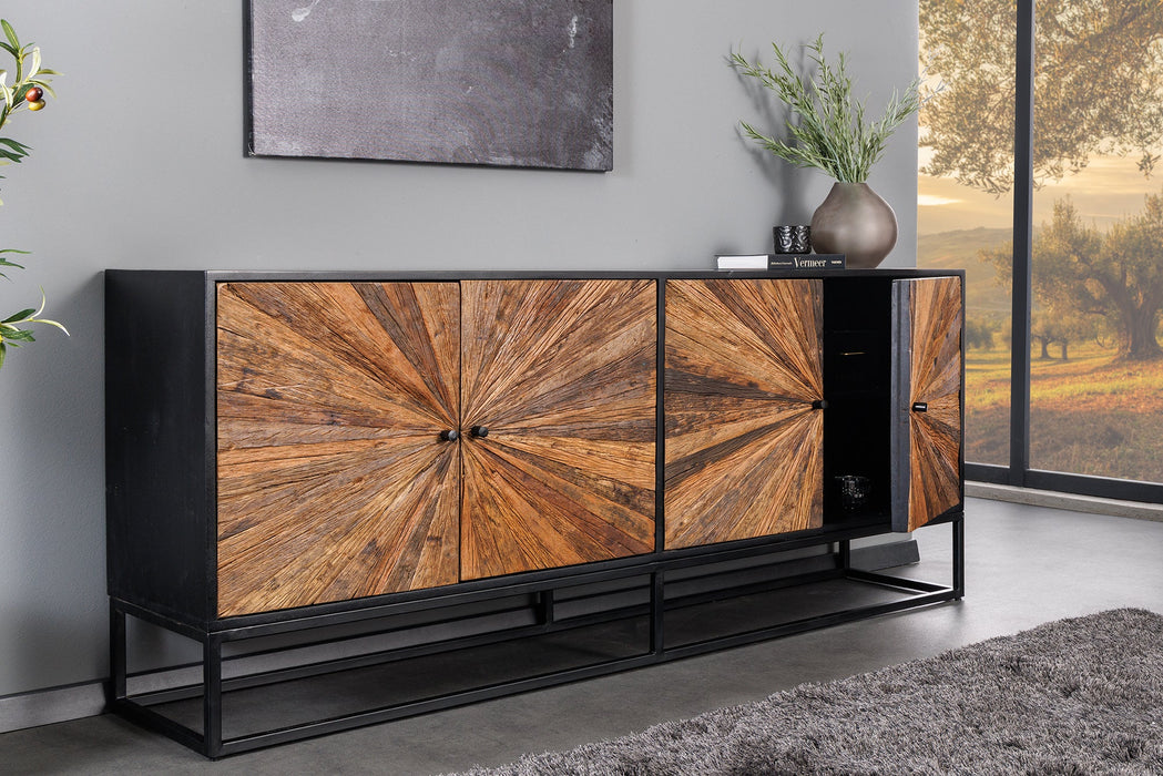 Sideboard Barcelona 180cm Mangoholz und braunes Teakholz