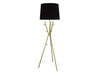 Stehlampe Catania 175cm gold Wortschrank schwarzer Schirm