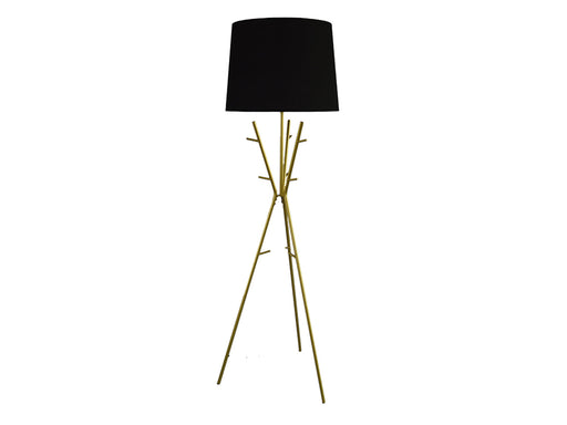 Stehlampe Catania 175cm gold Wortschrank schwarzer Schirm