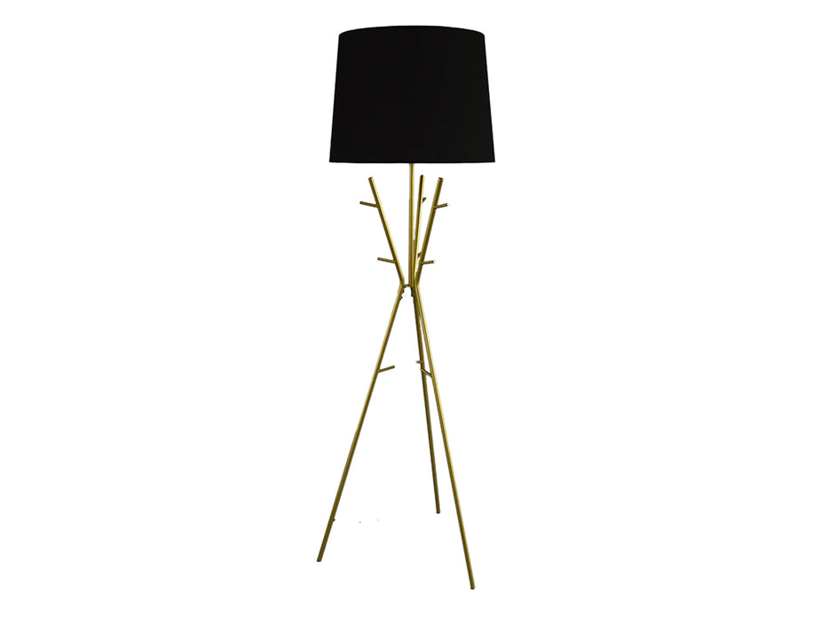 Stehlampe Catania 175cm gold Wortschrank schwarzer Schirm