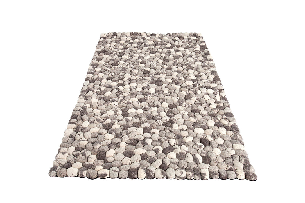 Teppich Zermatt 200x120cm Wollfilz grau