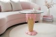 Couchtisch Eis Creme 50cm mit gehärtetem Glas rosa beige - Bild 3