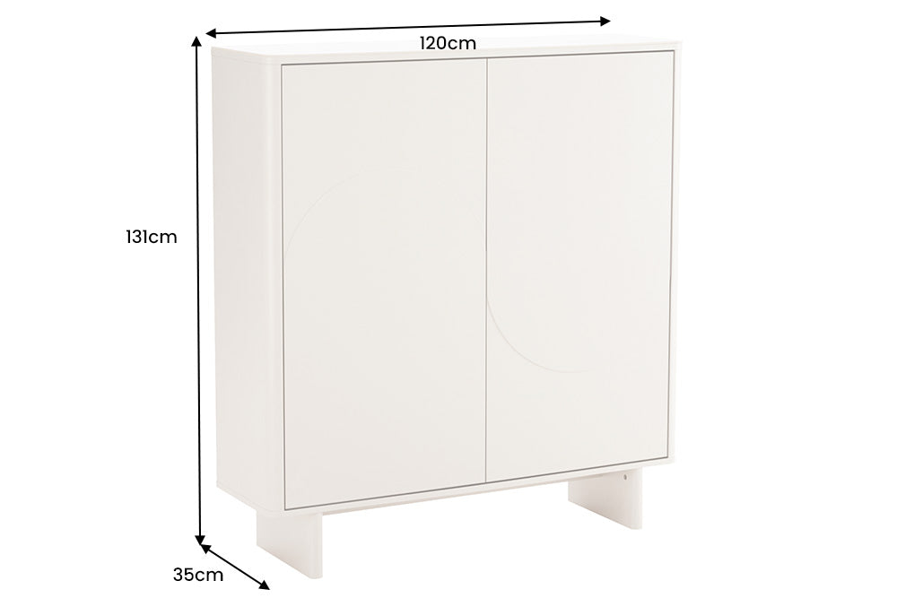 Highboard Abstry 130cm 3D mit Keramikplatte aus weißem Marmor - Bild 10