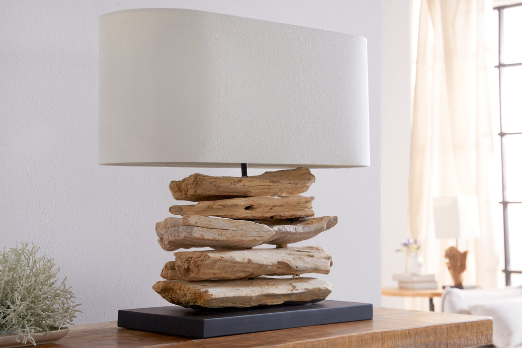 Tischleuchte aus Treibholz Stacks natur