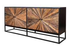 Sideboard Barcelona 180cm Mangoholz und braunes Teakholz