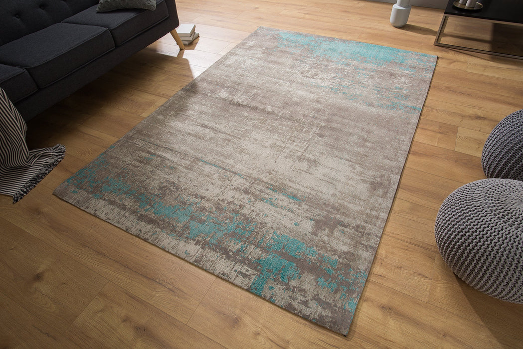 Teppich Contemporary Art 240x160cm Greige Blau