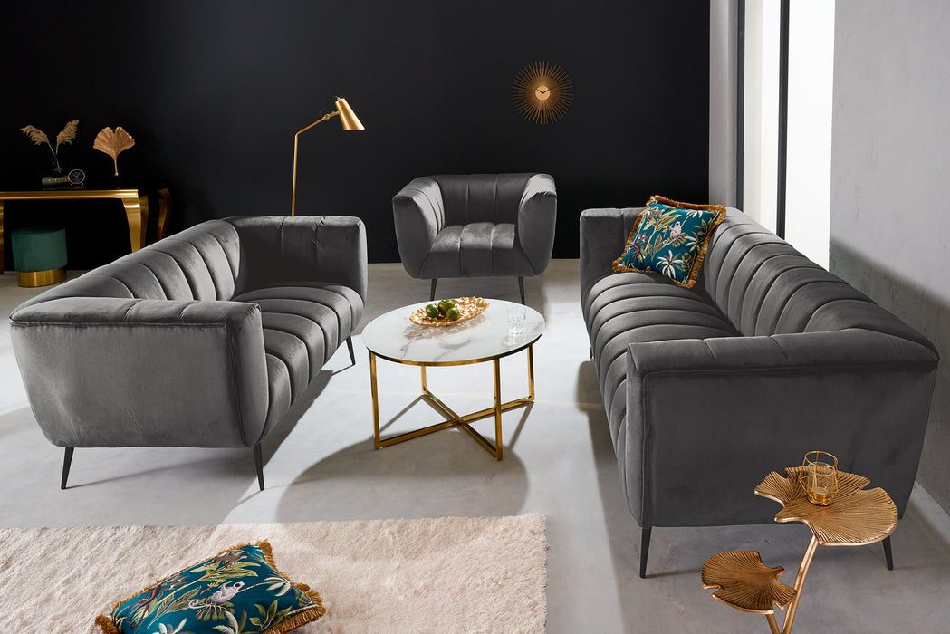 Sessel Elegance Samt grau