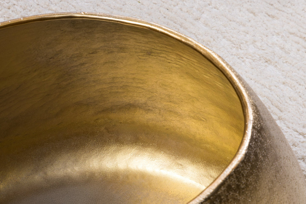 Couchtisch Rock 75cm Hammerschlageffekt gold