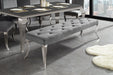 Sitzbank Contemporary BAROCK 170cm Edelstahl Beine Silber Samt Grau - Bild 3