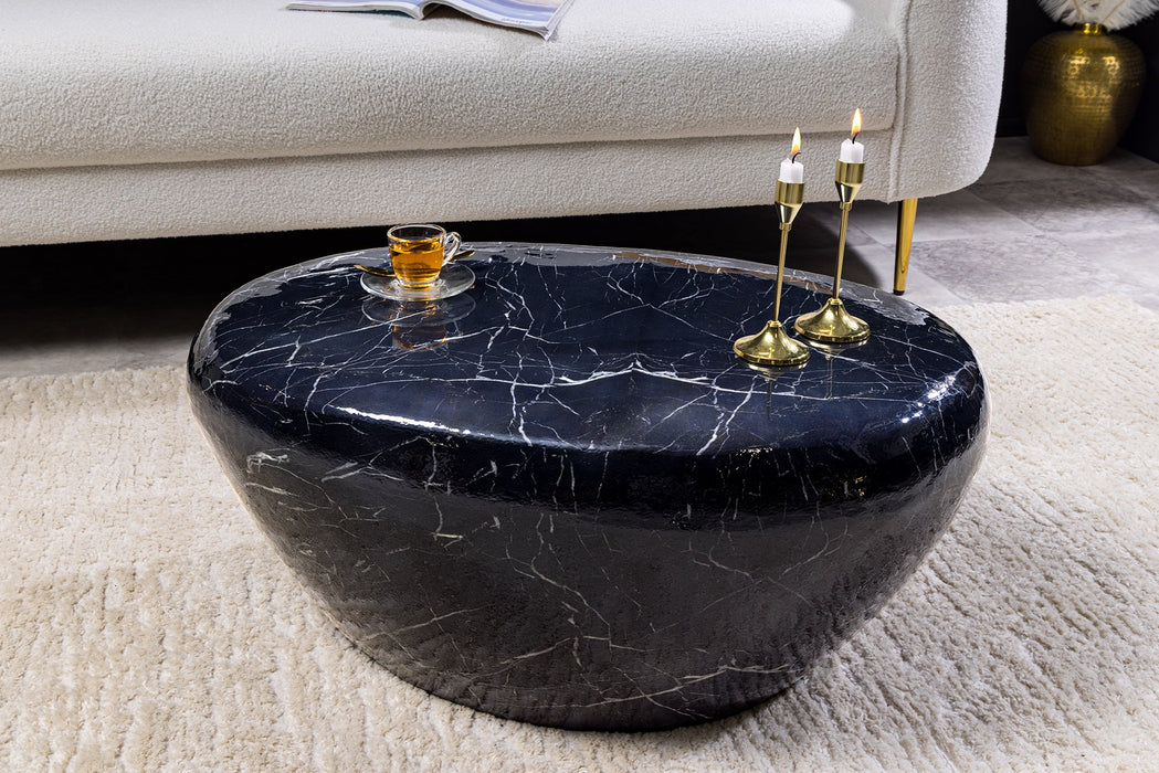 Couchtisch Rock 75cm Marmoroptik schwarz